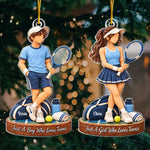 Custom Name Christmas Tennis Gifts for Kids - Personalized Acrylic Ornament - Ready For The Challenge