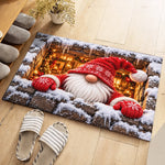 Santa Through the Chimney Christmas Decor - Festive Doormat - Santa Is Coming