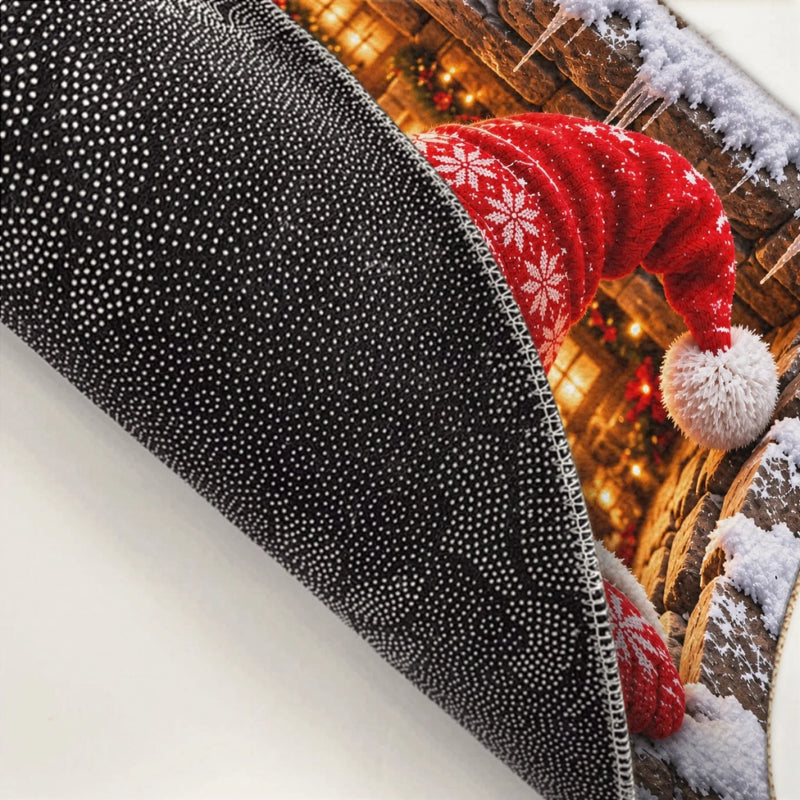 Santa Through the Chimney Christmas Decor - Festive Doormat - Santa Is Coming