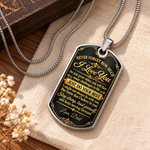 Custom Name Initial Gifts for Son - Personalized Dog Tag Necklace - Make Me Proud