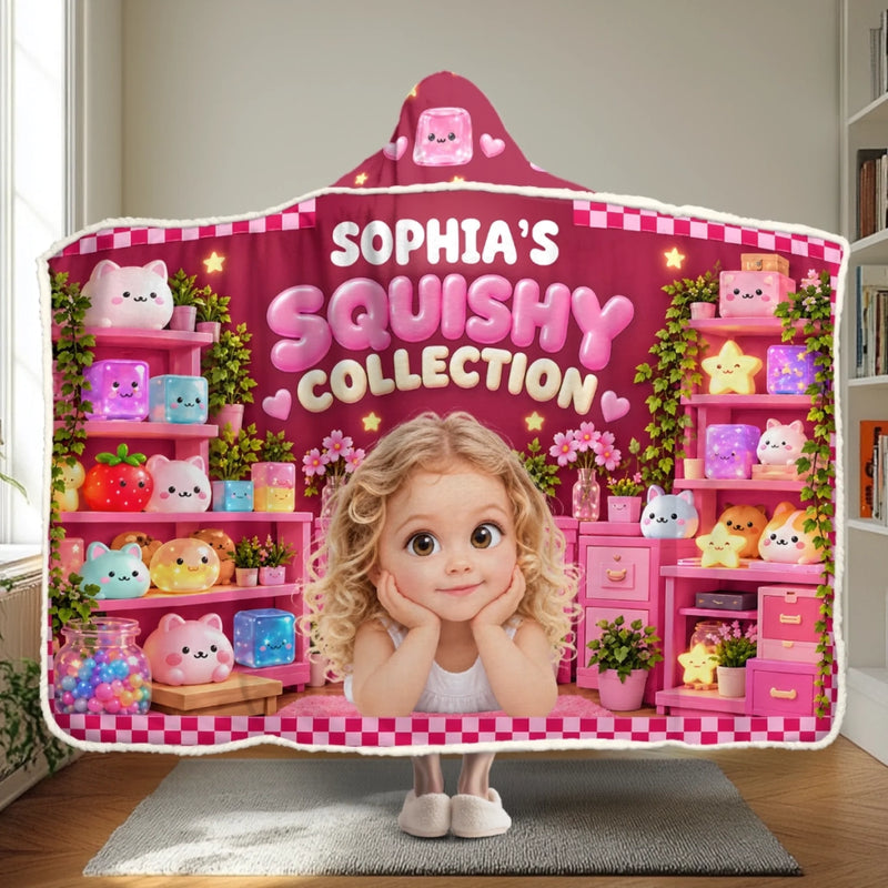 Custom Name Squishy Collection Gifts for Kids - Personalized Wearable Blanket Hoodie - My Little Corner