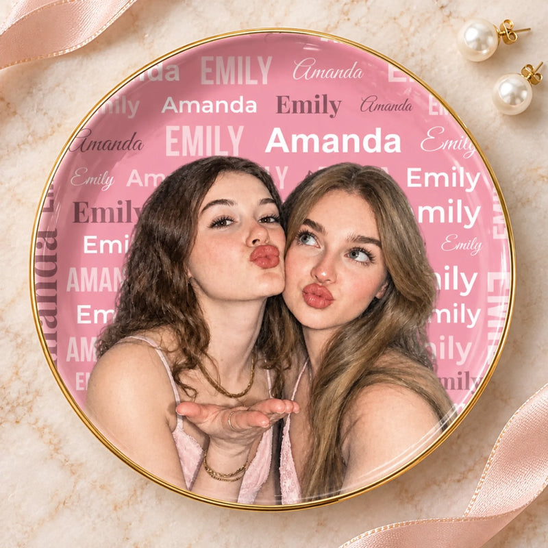 Custom Photo Best Friend Gifts for Women - Personalized Jewelry Dish