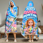 Custom Name Rainbow Squishy Shop Gifts for Kids - Personalized Wearable Blanket Hoodie - Squishy Shopping