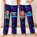 Custom Name Gamer Gifts for Kids - Personalized Pajamas Pants - Shhh I'm Gaming