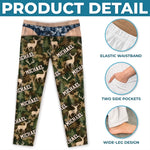 Custom Name Forest Buck Pattern Gifts for Men - Personalized Pajamas Pants - Born For The Wild