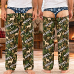 Custom Name Forest Buck Pattern Gifts for Men - Personalized Pajamas Pants - Born For The Wild