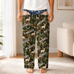 Custom Name Forest Buck Pattern Gifts for Men - Personalized Pajamas Pants - Born For The Wild