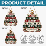 Custom Christmas Jesus Is the Reason Family Decor - Personalized Shaped Wood Sign - Christian Families