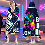 Custom Name Gamer Gifts for Gamers - Personalized Wearable Blanket Hoodie - Do Not Disturb I’m Leveling Up