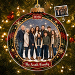 Custom Family Photo Christmas Gifts - Personalized Acrylic Ornament - All Hearts Under One Roof