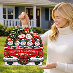 Custom Name Snowman Family Christmas Gifts for Grandparents - Personalized Custom Shaped Wood Sign - Christmas Crew
