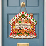 Custom Name Christmas Gingerbread House Gifts for Grandparents - Personalized Shaped Wood Sign - Sweet Home