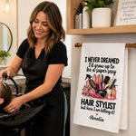 Custom Name Funny Hair Stylist Gifts for Hairdressers – Personalized Kitchen Towel – Super Sexy Hair Stylist