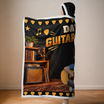Custom Name Guitar Gifts for Guitar Players - Personalized Wearable Blanket Hoodie - My Guitar Blanket