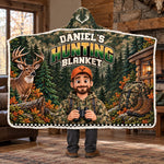 Custom Name Hunting Gifts for Hunters - Personalized Wearable Blanket Hoodie - Hunting Time