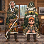 Custom Name Hunting Gifts for Hunters - Personalized Wearable Blanket Hoodie - Hunting Time