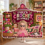 Custom Name Crochet Gifts for Crochet Lovers - Personalized Wearable Blanket Hoodie - Handmade Crafts