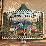 Custom Name Camping Gifts for Couples - Personalized Wearable Blanket Hoodie - Collect Moments Not Miles