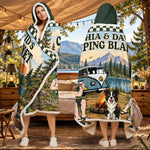 Custom Name Camping Gifts for Couples - Personalized Wearable Blanket Hoodie - Collect Moments Not Miles