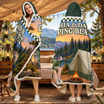 Custom Name Camping Gifts for Couples - Personalized Wearable Blanket Hoodie - Our Happy Place Is Outdoors