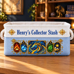 Custom Name Dragon Collector Gifts for Fantasy Fans - Personalized Storage Basket