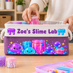 Custom Name Slime Lab Gifts for Kids - Personalized Storage Basket