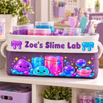 Custom Name Slime Lab Gifts for Kids - Personalized Storage Basket