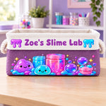 Custom Name Slime Lab Gifts for Kids - Personalized Storage Basket