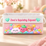 Custom Name Squishy Squad Gifts for Kids - Personalized Storage Basket