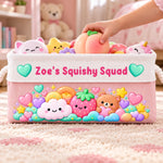 Custom Name Squishy Squad Gifts for Kids - Personalized Storage Basket