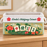 Custom Name Mahjong Corner Decor - Personalized Storage Basket
