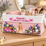 Custom Name Makeup Organizer Gifts for Women - Personalized Storage Basket