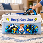 Custom Name Gamer Gifts for Kids - Personalized Storage Basket