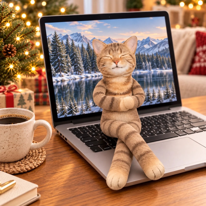 Custom Dog and Cat Photo Christmas Keepsake - Personalized Poseable Plush Doll - Pawsitively Naughty