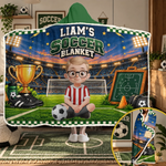 Custom Name Soccer Gifts For Kids - Personalized Wearable Blanket Hoodie - Born To Score