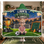 Custom Name Soccer Gifts For Kids - Personalized Wearable Blanket Hoodie - Born To Score