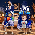 Custom Name Space Explorer Gifts for Kids - Personalized Wearable Blanket Hoodie - Future Space Explorer
