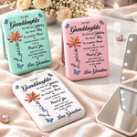 Custom Name Granddaughter Gifts - Personalized LED Compact Makeup Mirror - Forever My Little Girl