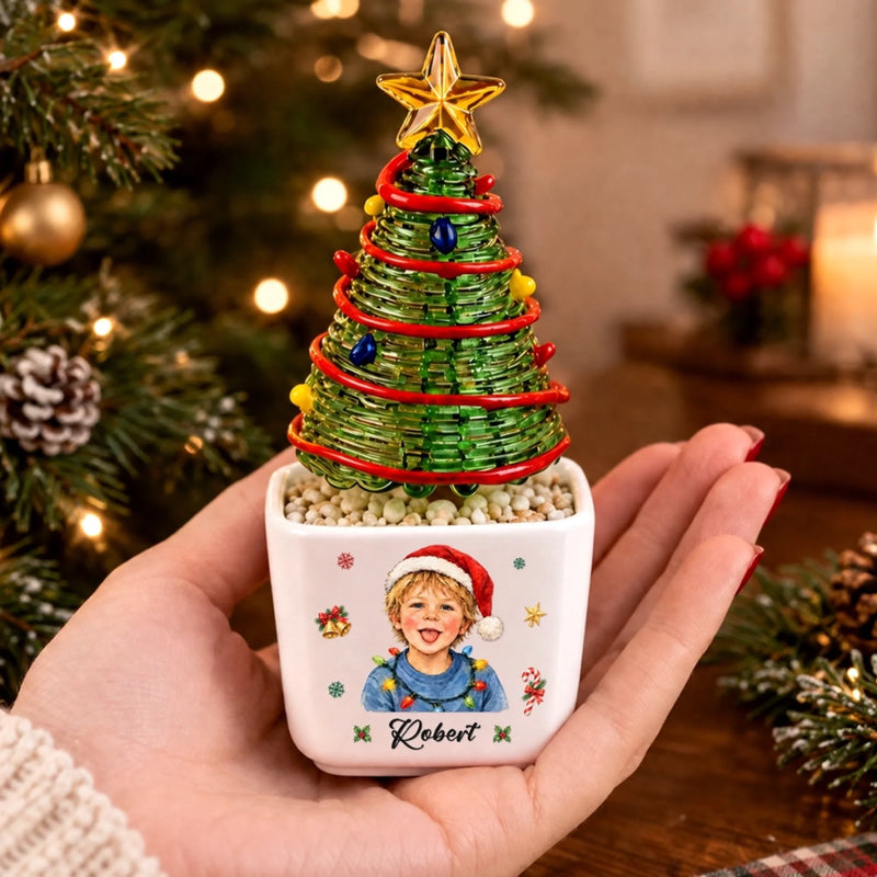 Custom Name Christmas Gifts for Kids - Personalized Glass Everlasting Christmas - Uniquely