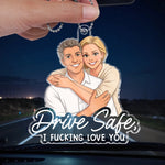 Custom Drive Safe I Love You Couple Gift - Personalized Car Ornament - See You Soon
