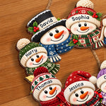 Custom Name Snowman Family Christmas Decor - Personalized Custom Shaped Wood Sign - Our Kind Of Snow Squad