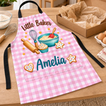 Custom Name Little Baker and Chef Gifts for Kids - Personalized Apron With Pocket - Whisking Up Happiness