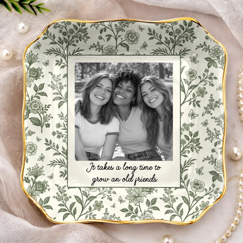 Custom Photo Friendship Gifts for Sisters and Besties - Personalized Jewelry Dish - Good Friends