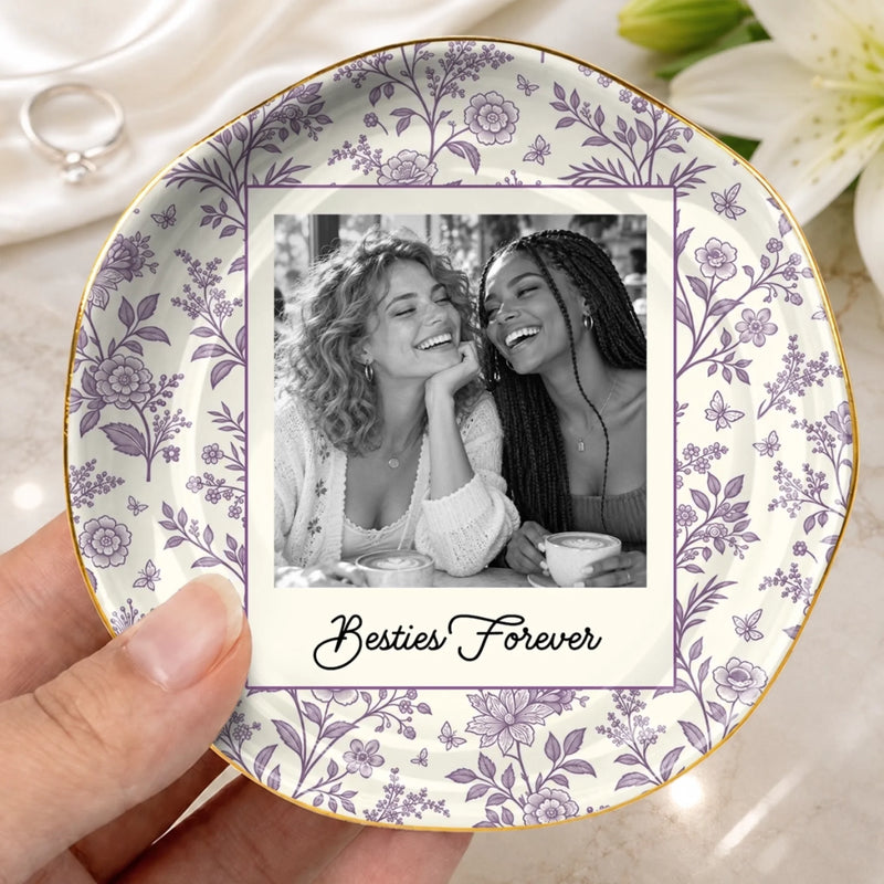 Custom Photo Friendship Gifts for Sisters and Besties - Personalized Jewelry Dish - Good Friends