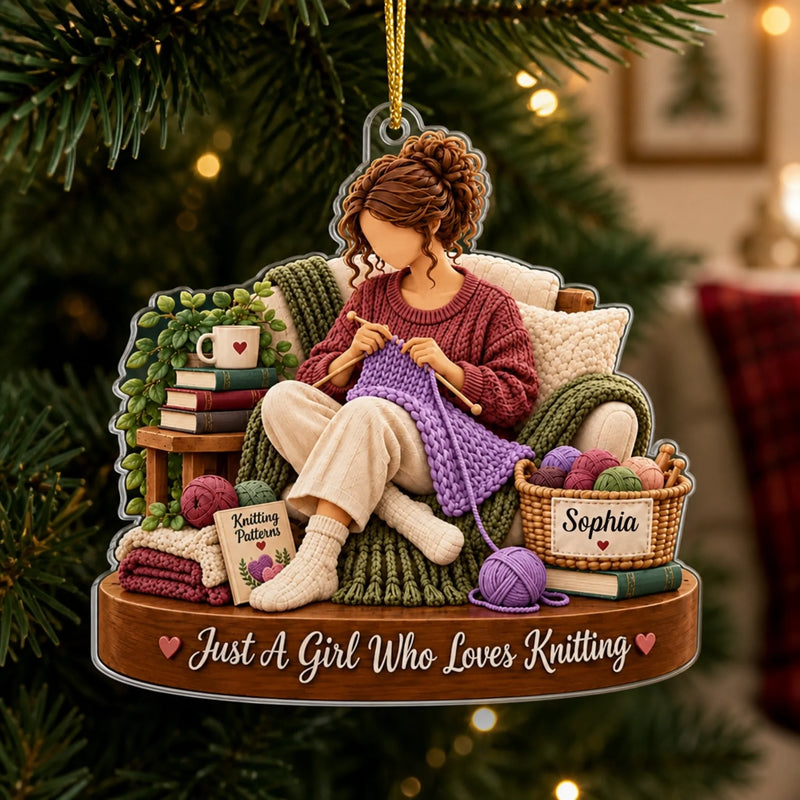 Custom Name Knitting Gifts for Women - Personalized Acrylic Ornament - My Passion
