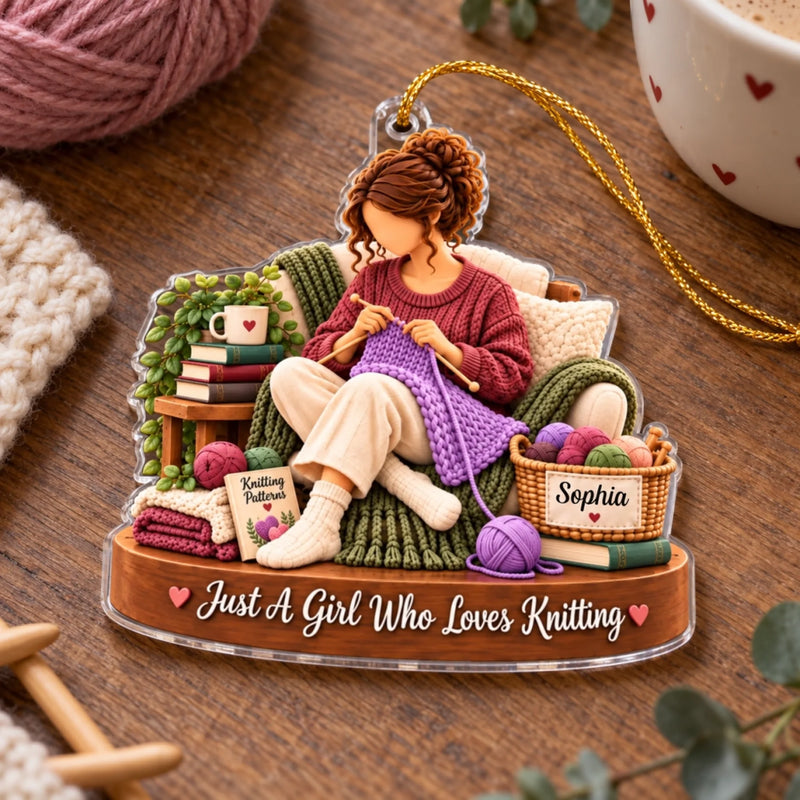 Custom Name Knitting Gifts for Women - Personalized Acrylic Ornament - My Passion
