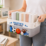 Custom Name Sports Gear Gifts for Kids - Personalized Storage Basket - Sports Gear