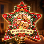 Custom Family Photo Christmas Decor - Personalized LED Tree Topper - Lucky Family
