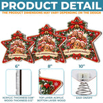 Custom Family Photo Christmas Decor - Personalized LED Tree Topper - Lucky Family