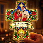 Custom Family Photo Nativity Christmas Decor - Personalized LED Tree Topper - Christmas Spirit